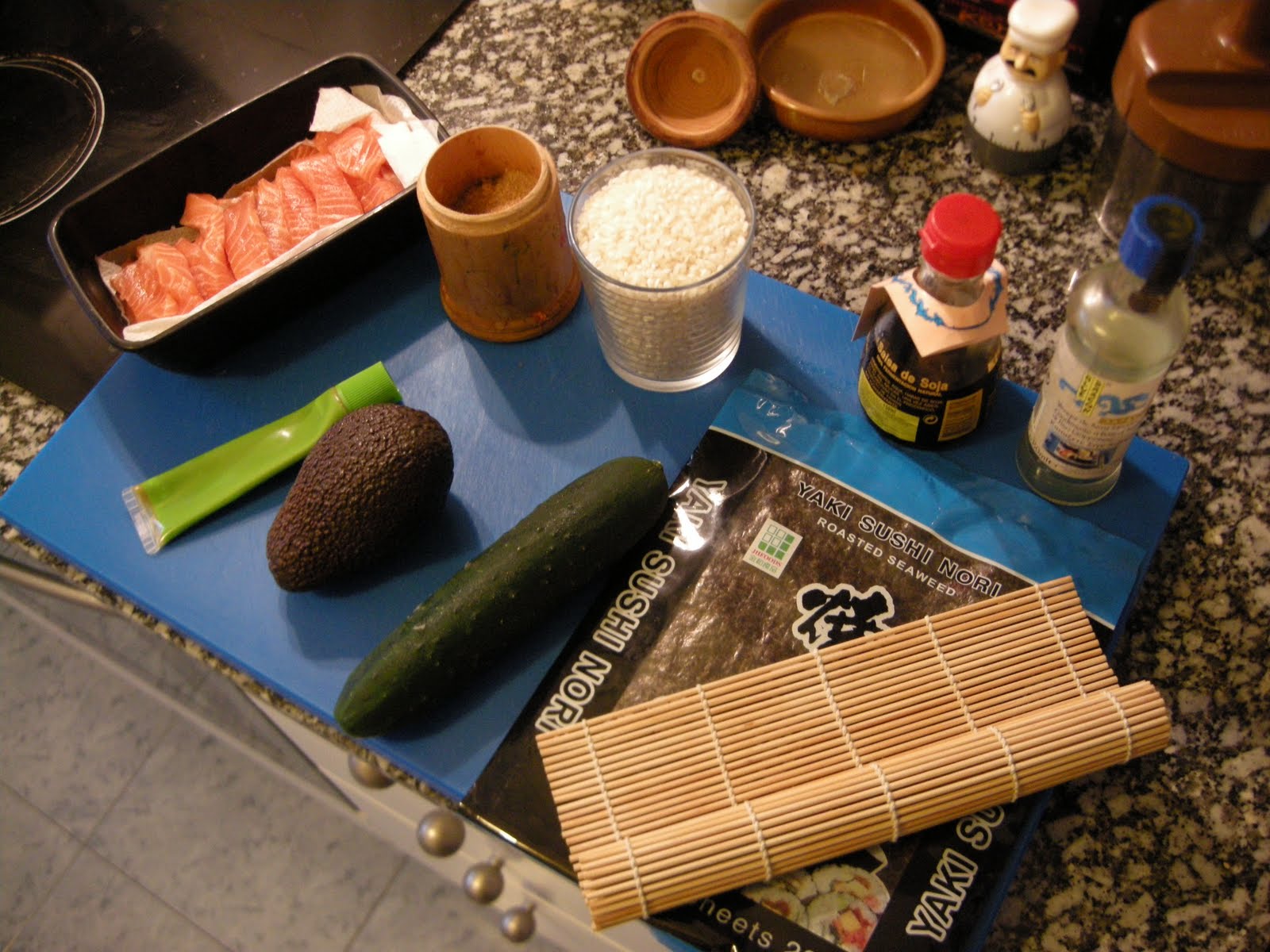ingredientes para preparar maki sushi