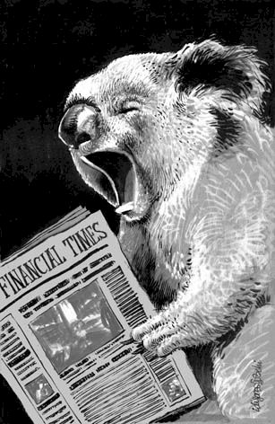 Koala leyendo periódico, ilustración